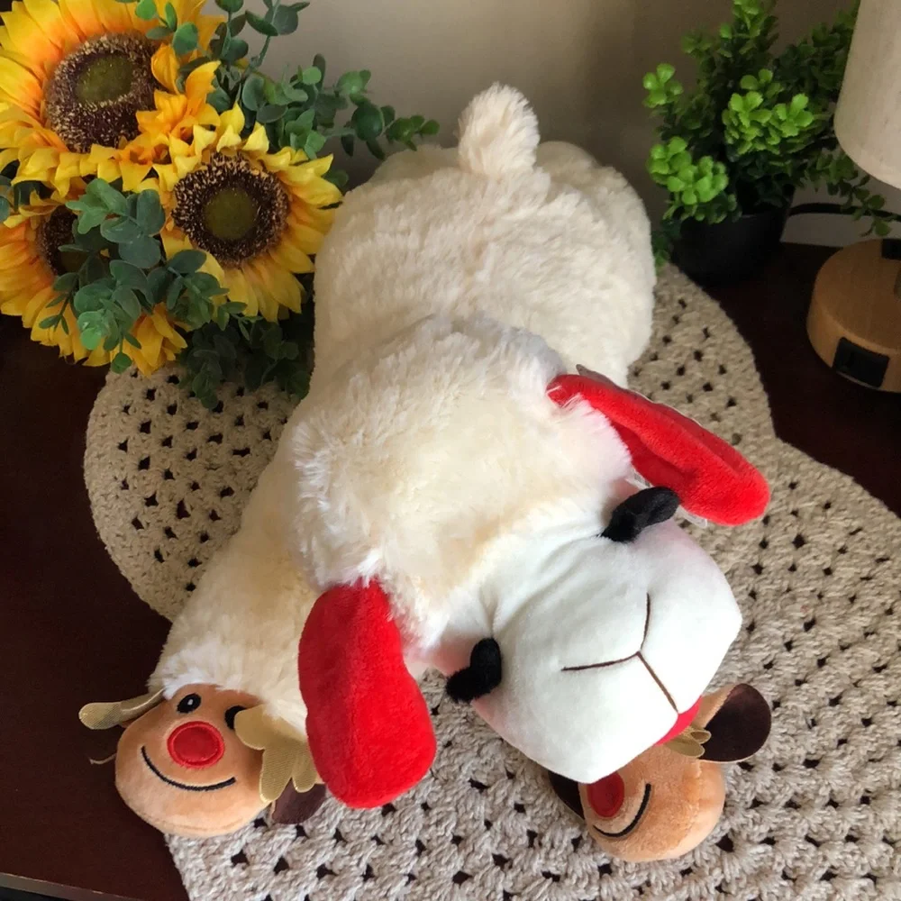 Plush Lamb Chop with Reindeer Paws Dog Toy